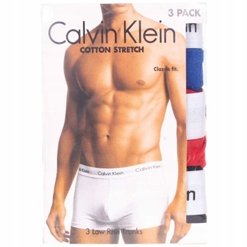 Bokserki męskie CALVIN KLEIN majtki 3 PARY czarne/czerwone/niebieskie r. L