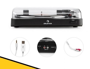 Auna TP-30 Gramofon Line Out AUX USB BT D21-84