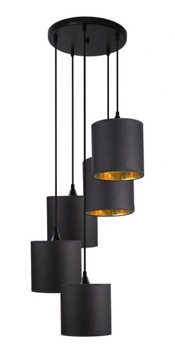 Lampa wisząca LONG 5 czarno-miedziana kaskada zwis