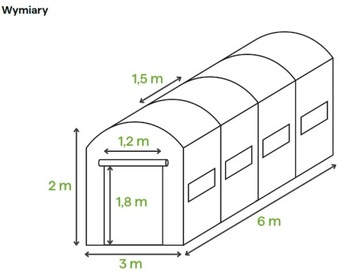 Tunel Foliowy Ogrodowy uv-4 Szklarnia 6x3m - 18m2 Planer Ogrodowy Gratis