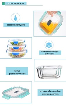 3 стеклянных контейнера с крышкой для ланч-бокса PF-923