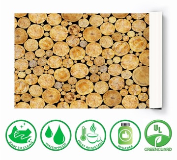 Защитный коврик для письменного стола, сечение дерева, 120 см.