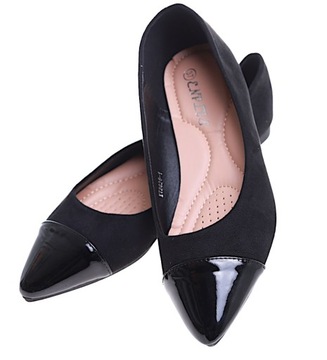 Płaskie buty damskie Czarne balerinki baleriny buty wiosenne 16012