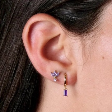 Красочные ушные иглы, кристаллы, цирконы, мини-милые фрукты, животные