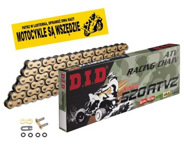 ŁAŃCUCH NAPĘD-OWY DID520 ATV2 100 OGNIW GOLD QUAD