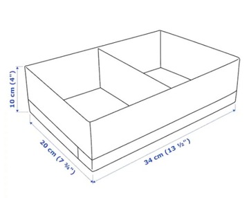 Ikea Knock Box с перегородками 20x34x10 белый