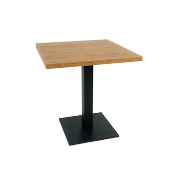 Stół kwadratowy Zdesk Loft 70 x 70 x 73cm czarny, dąb lancelot