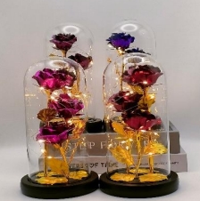 ВЕЧНАЯ РОЗА В СТЕКЛЕ СВЕТЯЩАЯСЯ СВЕТОДИОДНАЯ ИДЕЯ ПОДАРКА ЦВЕТА НА ДЕНЬ СВЯТОГО ВАЛЕНТИНА