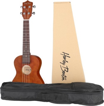 Ukulele koncertowe drewniane Harley Benton UK-11C Brązowe z Pokrowcem