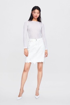 МИНИ-ЮБКА С РАЗРЕЗАМИ, БЕЛЫЕ ДЖИНСЫ ZARA 34