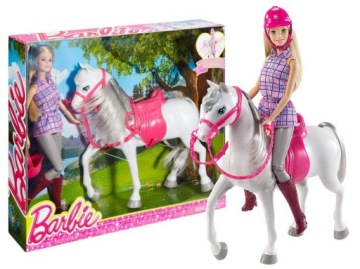 LALKA BARBIE ZESTAW Z PIĘKNYM KONIEM DHB68