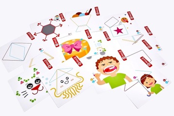 Ластики забавные с узорами Geoboard Montessori 60 узоров 100 синих ластиков