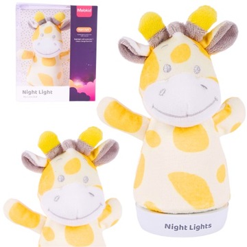 ŻYRAFA LAMPKA NOCNA PLUSZOWA MASKOTKA PRZYTULANKA USYPIANKA DLA DZIEWCZYNKI