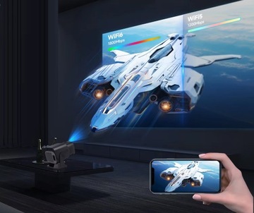 ПРОЕКТОР ANDROID TV WIFI FULL HD ПОРТАТИВНЫЙ УМНЫЙ ВРАЩАЮЩИЙСЯ ДИНАМИК