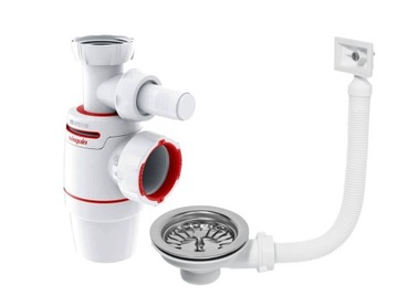 Syfon do zlewu NEO AIR sitko 115mm przelew prostok
