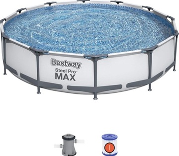 BASEN OGRODOWY STELAŻOWY Z POMPĄ 305 x 76 CM ZESTAW 9W1 BESTWAY