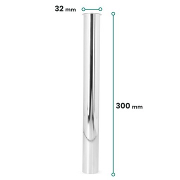 Сливная труба 32х300 мм СИФОН ДЛЯ РАКОВИНЫ Фланец УДЛИНИТЕЛЬ Хромированный
