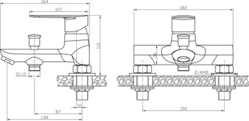 APPIA CHROME Смеситель для ванны