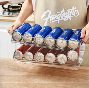 2 Warstwa Drink Can Fridge Storage Organizer Rack