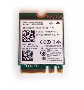 Двухдиапазонный Wi-Fi-адаптер Intel Wireless-AC8260 08XG1T