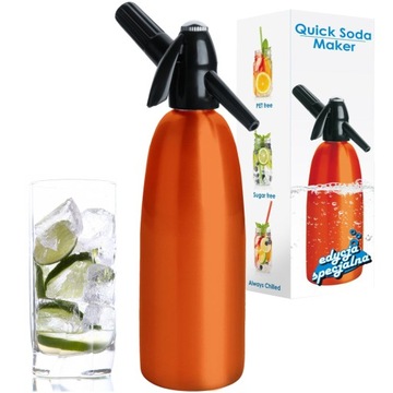 SYFON SATURATOR DO WODY SODOWEJ GAZOWANEJ STALOWY CO2 1L