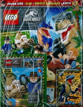 LEGO JURASSIC WORLD 9/23 + ALAN I SZKIELET DINOZAURA