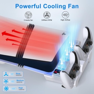 Охлаждающая станция для PS5 Slim/Pro Горизонтальная подставка Controller Charging Dock