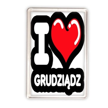 magnes akrylowy kocham Grudziądz