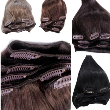 CLIP IN WŁOSY NATURALNE TRESKA DOPINKA 40 CM #1