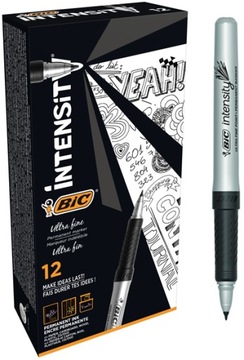 BIC GRIP ULTRA FINE MARKER PERMANENTNY CIENKI ZESTAW CZARNY x12