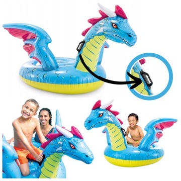 MATERAC DMUCHANY SMOK DO WODY PŁYWANIA DZIECI KOŁO PONTON