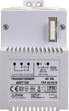Трансформатор Pulsar AWT150 40ВА, IP30, 16-18 В переменного тока
