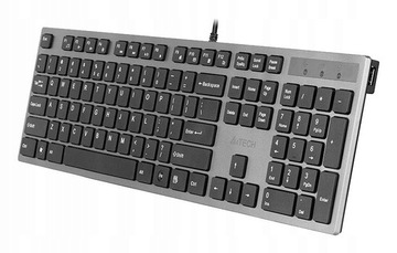 КЛАВИАТУРА A4TECH FLAT ISLAND, МЯГКИЕ НИЗКИЕ КНОПКИ + 2 USB-концентратора