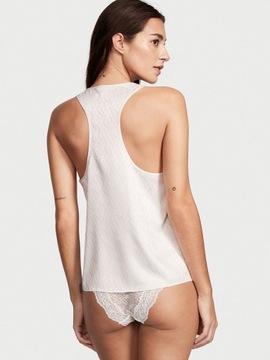 Victoria's Secret piżama satyna logo koszulka + szorty rozmiar M