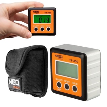 NEO TOOLS Cyfrowy Miernik Kąta LCD z Magnesem, Kątomierz, Poziomnica