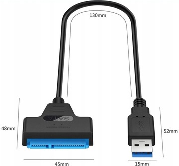 ADAPTER USB 3.0 SATA KABEL PRZEJŚCIÓWKA DO DYSKU HDD SSD
