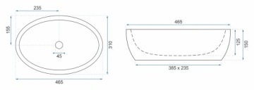 UMYWALKA NABLATOWA OWALNA ZE WZOREM BIAŁA REA SHILA WZÓR LIŚĆ CERAMICZNA