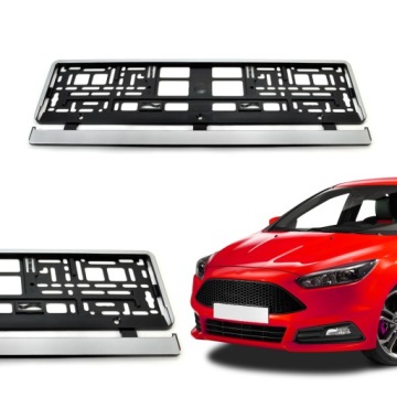 RAMKA POD TABLICE RAMKI SREBRNA SZCZOTKOWANA