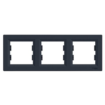 SCHNEIDER ASFORA RAMKA POTRÓJNA GNIAZDKA ŁĄCZNIKA ANTRACYT POZIOMA IP20