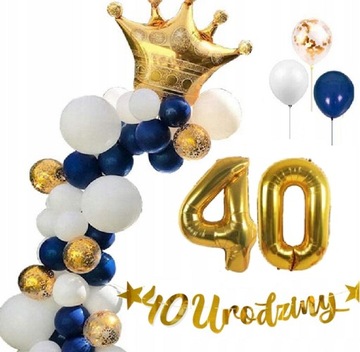 BALONY zestaw dekoracje na urodziny 40 lat