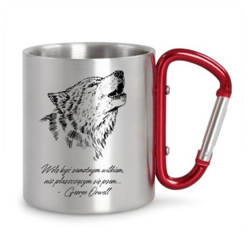 КРУЖКА С КАРАБИНОМ, ТУРИСТ, МЕТАЛЛ ПРИНТ, МАЛЬЧИК