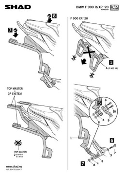 Stelaż kufrów bocznych 3P BMW F 900 R / F 900 XR
