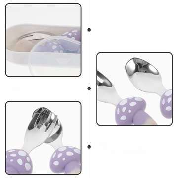 ДЕТСКАЯ ВИЛКА И ЛОЖКА ФРУКТОВАЯ МОДЕЛЬ С КОРОТКОЙ РУЧКОЙ