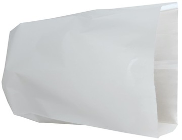 Torebki papierowe fałdowe 15×6x29 cm 100szt białe torebka