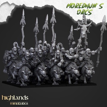 Mounted Cave Orcs x5 CMD - Highlands Miniatures - Minifaktura