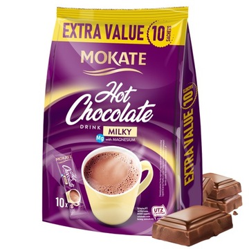 Gorąca Czekolada Mleczna do Picia z Magnezem Hot Chocolate 10 szt. Mokate