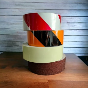 TAŚMA odblaskowa ŻÓŁTO-CZARNA NAJTANIEJ!!! 50mm x 50m rolka oznaczeniowa