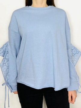 Bluza oversize ozdobne rękawy S 36 River Island