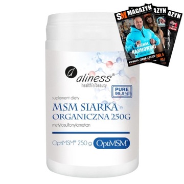 ALINESS MSM SIARKA ORGANICZNA W PROSZKU NA STAWY I KOŚCI REGENERACJA 250 g