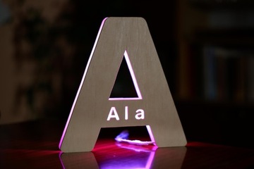 СВЕТОДИОДНЫЙ НОЧНИК С ИМЯ РЕБЕНКА БУКВАМИ АЛФАВИТА надпись подарочная RGB